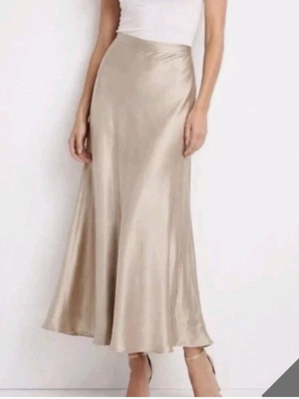 Quince Champagne Long 100% Silk Skirt Size Medium